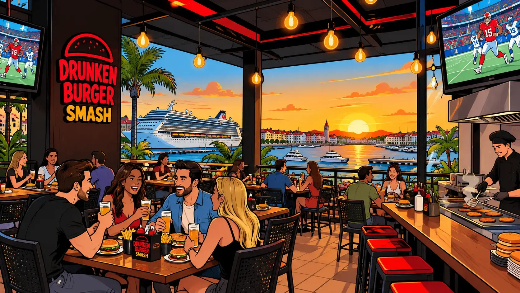Drunken Burger Smash Renaissance Bay Aruba
