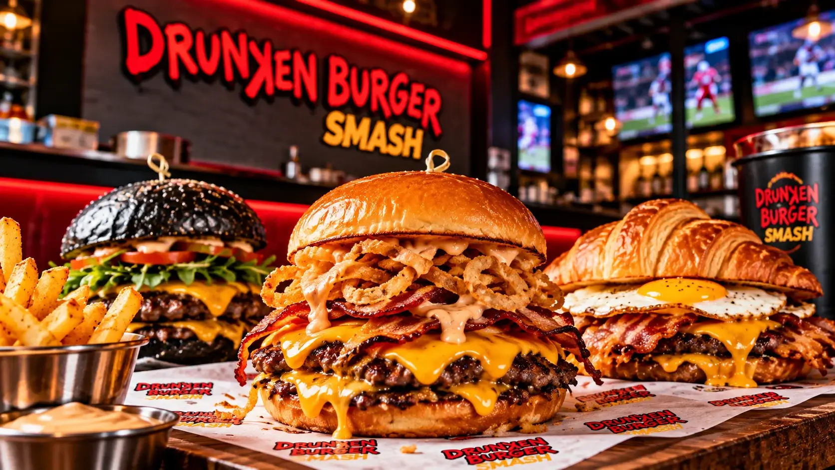 Drunken Burger Smash Signature Burgers